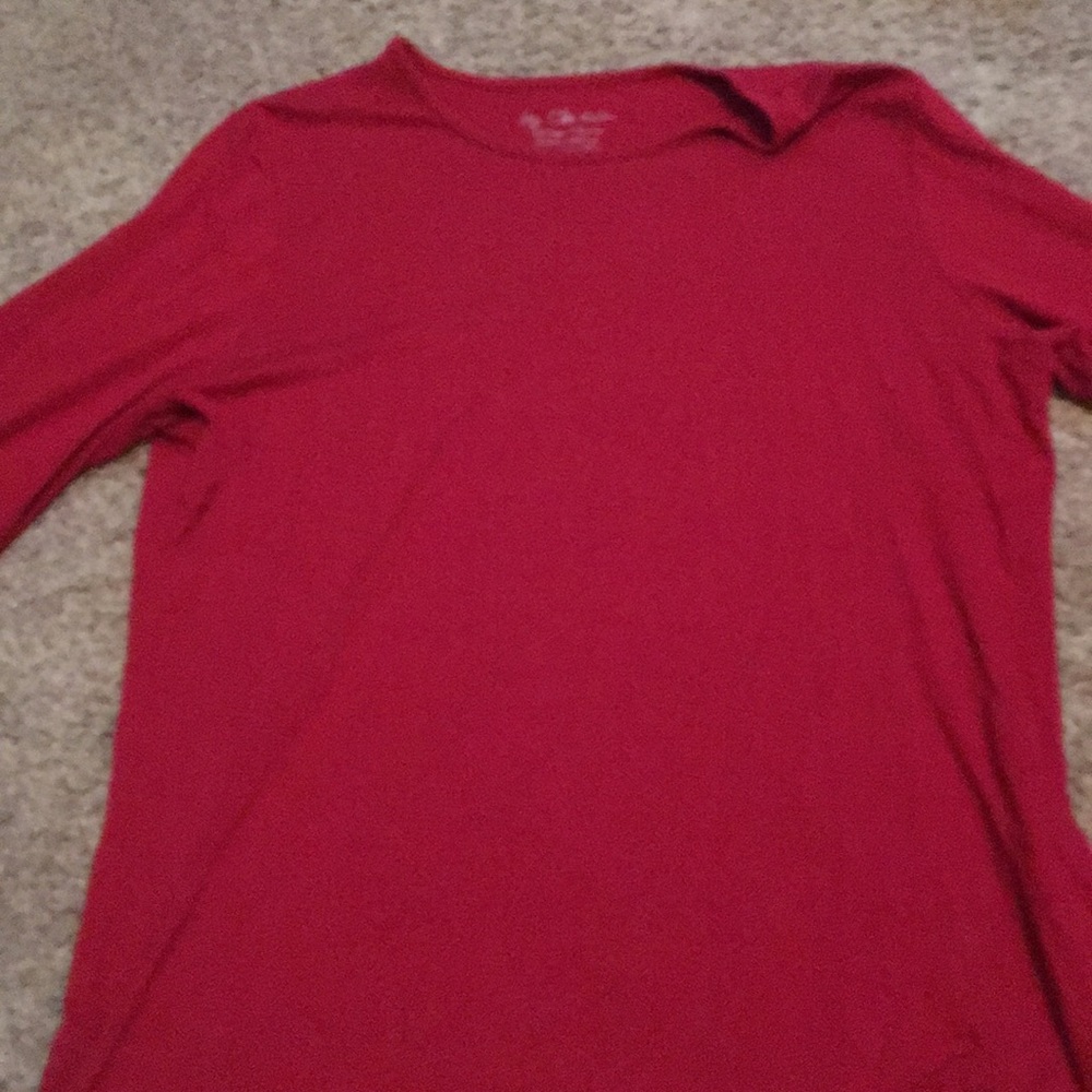 Thin long sleeved red t-shirt